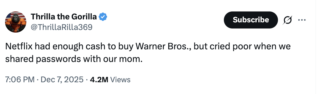 Netflix money for buy, not sharing