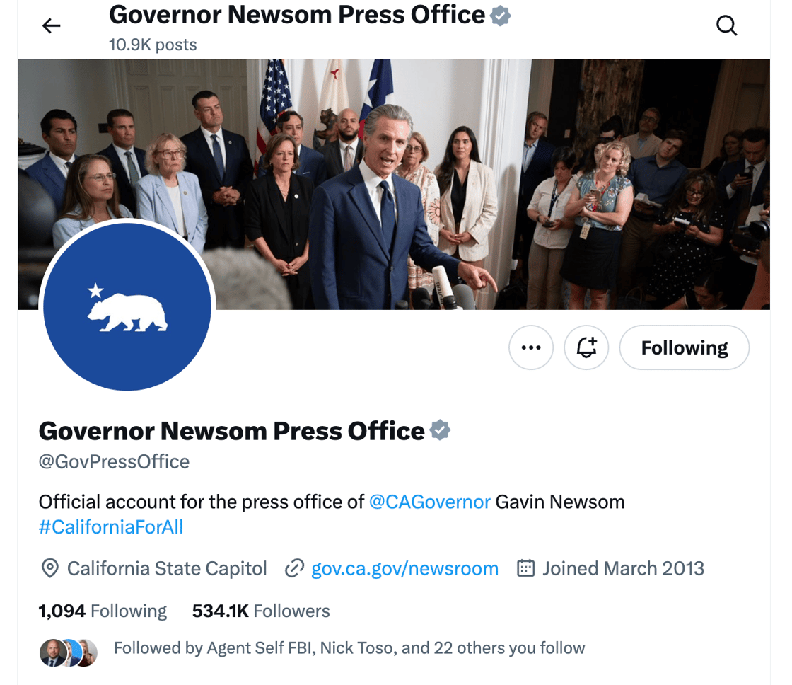 Newsom Press Office