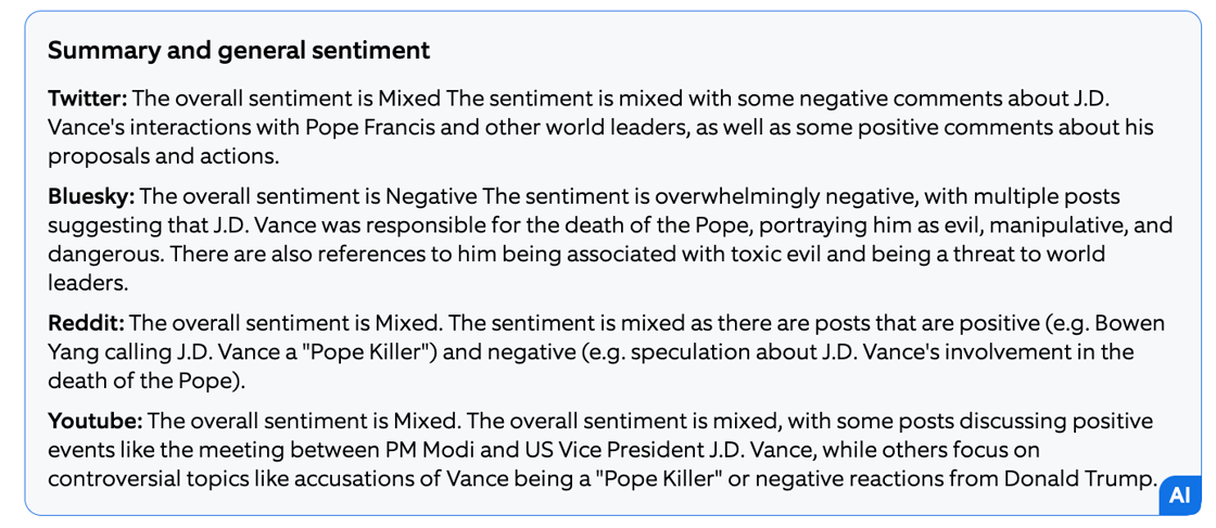 Vance Sentiment summary 4-21 to 4-28