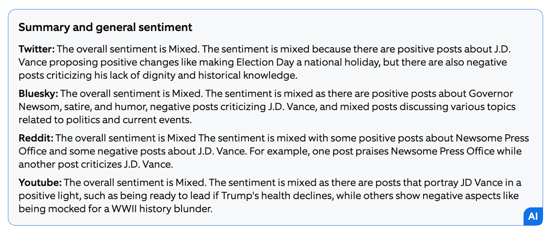 Vance Sentiment summary 8-25 to 9-1