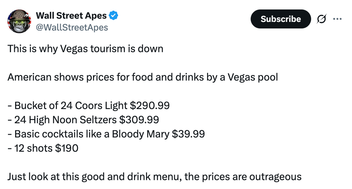 Wall Street Apes Vegas Prices